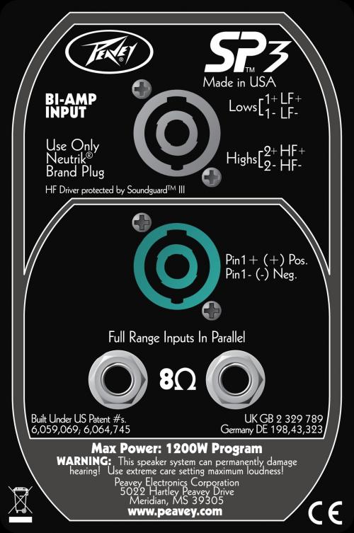 Peavey SP 3 Passive PA Speaker 1200w